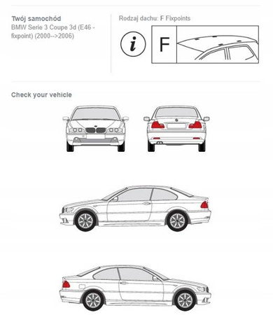 Bagażnik dachowy belki Fuse BMW E46 sedan coupe
