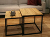 STOLIK KAWOWY 2-CZĘŚCIOWY ZESTAW KWADRATOWYCH STOLIKÓW LOFT INDUSTRIAL