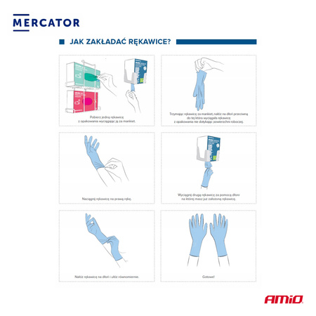 Rękawice nitrylowe czarne Mercator Nitrylex Basic rozmiar L 100 szt.