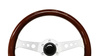 Kierownica 350mm Drewno Silver
