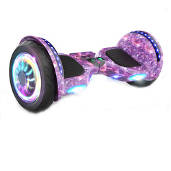 DESKOROLKA ELEKTRYCZNA HOVERBOARD DESKA PURPLE STARRY SKY 10” DUŻE KOŁA ŚWIECĄCE LED BLUETOOTH MUZYKA DLA DZIECI MŁODZIEŻY DOROSŁYCH