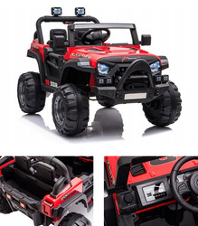 JEEP NA AKUMULATOR AUTKO DLA DZIECI TERENOWE BAGAŻNIK MP3 AUX USB KLAKSON