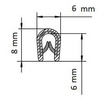 Listwa zbrojona 8mm x 6mm x 5M szara