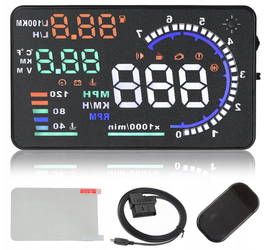 Wyświetlacz projektor LED LCD HUD OBD2 5.5 ZEGARY