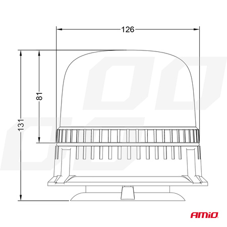 Lampa ostrzegawcza błyskowa kogut 24 LED W25M 12V 24V AMIO-03340