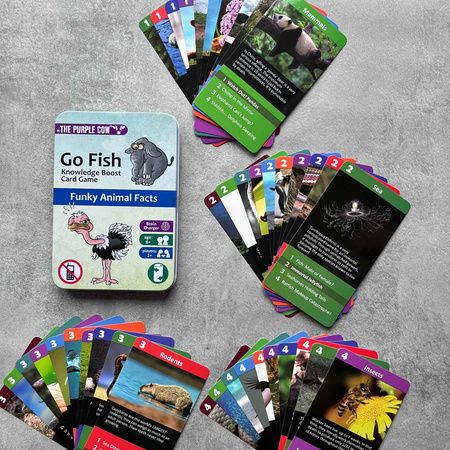 Podróżna gra karciana Kwartet The Purple Cow - Go Fish Zwierzęta