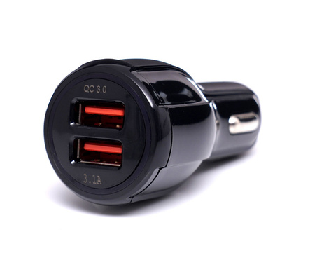 Ładowarka samochodowa  QUICK CHARGE 2 porty USB KD1235