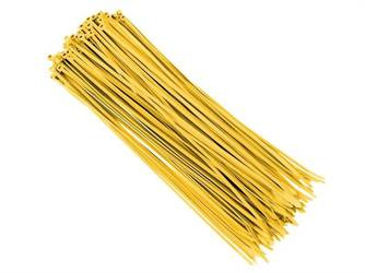 Opaski kablowe nylonowe 300x3,6 mm, żółte, 100 szt.