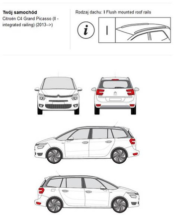 Bagażnik dachowy CRUZ S-FIX Citroen C4 G. Picasso/ G. Spacetourer