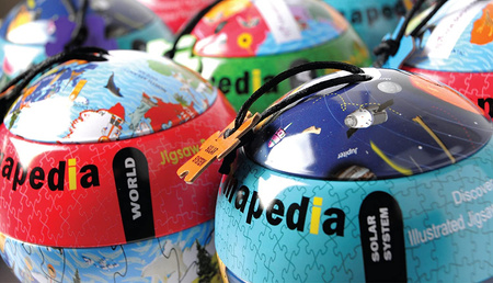 Puzzle w metalowej kuli The Purple Cow - Mapa Świata 100 el.