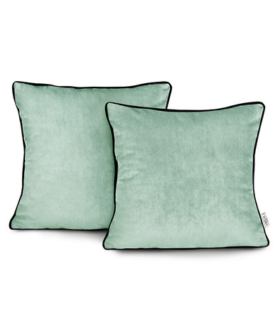 POSZEWKA DEKORACYJNA VELVET 1 SZT. 45 x 45 CM POKROWIEC NA PODUSZKĘ AKSAMITNY Z LAMÓWKĄ
