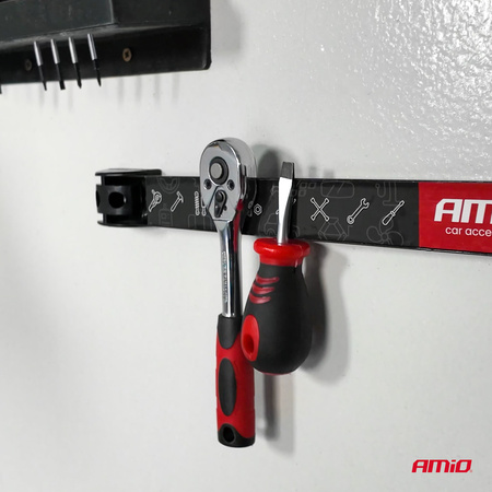 Uchwyty listwy magnetyczne na narzędzia 1x20cm 1x30,5cm 1x46cm zestaw AMIO-04263