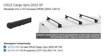 Bagażnik dachowy dedykowany Mercedes Viano 2003 -