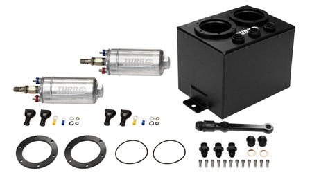Zbiornik Paliwa Swirl Pot 3L TurboWorks na 2 pompy 250LPH + listwa (w zestawie) Czarny
