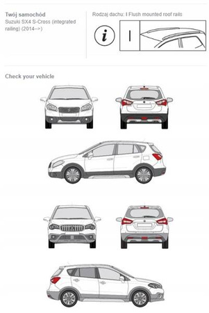 Bagażnik dachowy belki Suzuki SX4 S-Cross 5d DARK