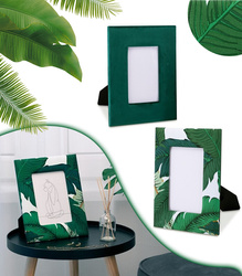 ZESTAW DWÓCH RAMEK NA ZDJĘCIA BUTELKOWA ZIELEŃ\TROPIKALNE LIŚCIE NOWOCZESNA REGULOWANA