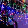 LAMPKI ZEWNĘTRZNE SOPLE 500 LED ZIMNA BIEL 20M EFEKT FLASH KURTYNA GIRLANDA OŚWIETLENIE ŚWIĄTECZNE