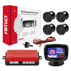 Zestaw czujników parkowania czujniki cofania LED GRAF 4 sensory czarne AMIO-01562