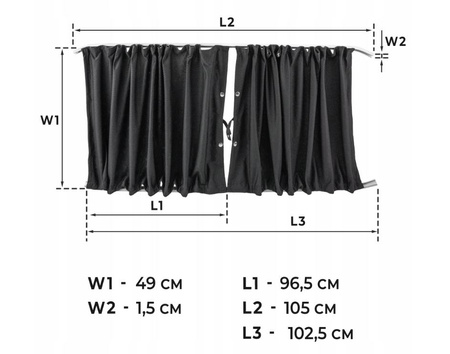 Zasłony zaciemniające drzwi bocznych lewych do VW TRANSPORTER T5 2003-2015
