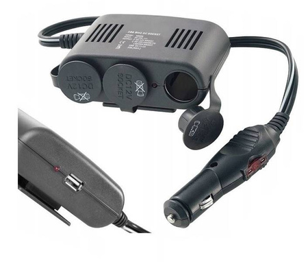 Rozgałęziacz Zapalniczki Premium 3 In 1 + Usb Zam.