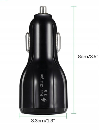 ŁADOWARKA SAMOCHODOWA SZYBKOŁADUJĄCA QC 3.0 2X USB