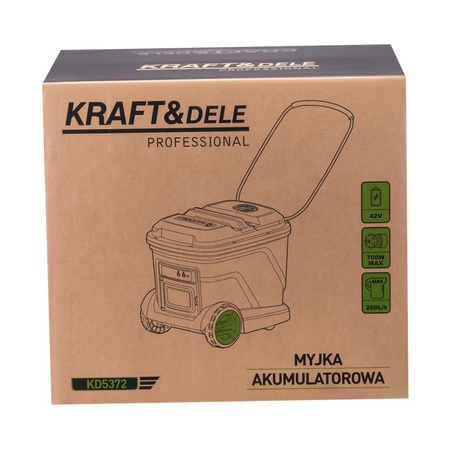 Myjka akumulatorowa ze zbiornikiem 20L 700W 42V 3000mAh 200bar 260l/h KD5372