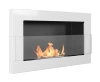 Biokominek wiszący z szybą  650x400 biały połysk