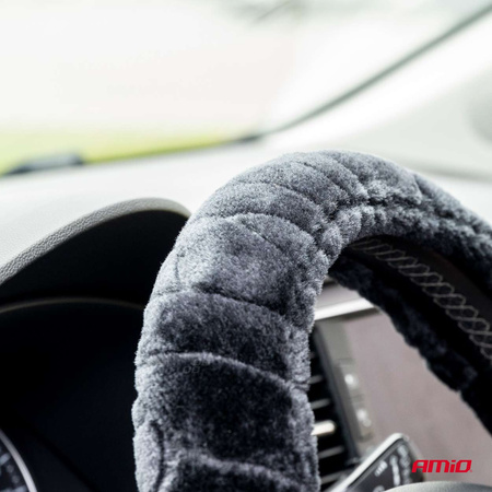 Pokrowiec nakładka na kierownicę samochodową M 37-39cm SWC-02-M AMIO-01357