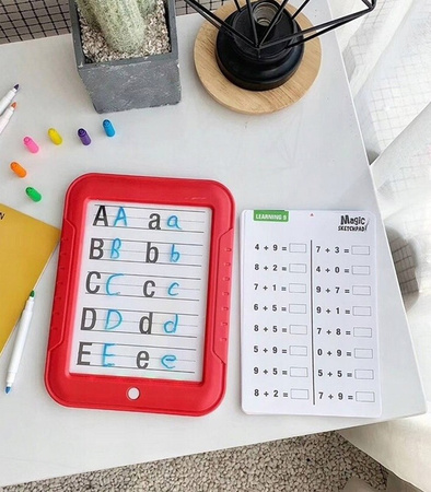 MAGIC PAD TABLET GRAFICZNY MAGICZNY ZNIKOPIS TABLICA LED SZABLONY MAZAKI