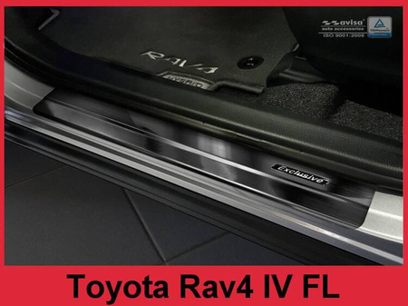Czarne Nakładki ochronne progowe (4 szt.) Toyota Rav 4