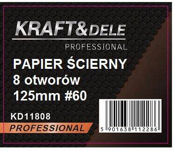 Papier ścierny 50szt. krążek 125mm P60 na rzep KD11808