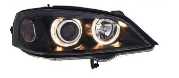 Lampy przednie reflektory Opel Astra G II depo black