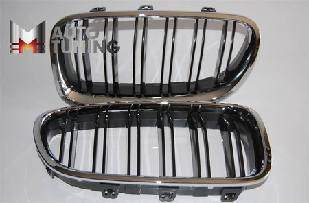 GRILL (NERKI) BMW F10/F11 LOOK M5 BLACK/CHROM