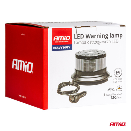 Lampa ostrzegawcza błyskowa kogut LED W28M 12V 24V AMIO-04108