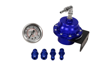 Regulator ciśnienia paliwa TurboWorks AN6 + zegar BLUE