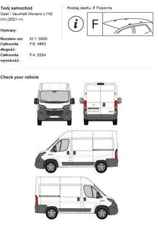 Platforma bagażnik dachowy Peugeot Boxer L1H2