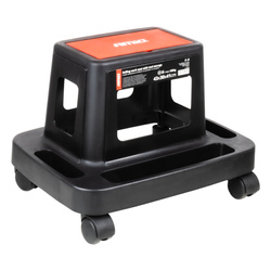 Krzesło warsztatowe na kółkach ze schowkiem na narzędzia 150 kg AMIO-04269