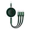 Kabel USB 3w1 Baseus Bright Mirror 3, micro USB / Lightning / USB-C, 66W / 2A, 1.1m (zielony)