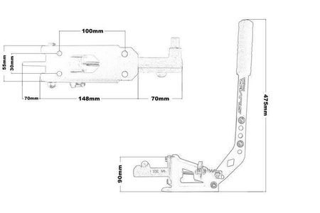 Hydrauliczny hamulec ręczny pion poziom blokada PARKING