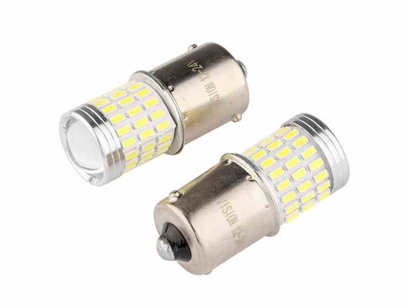 Żarówka VISION R5W/R10W BA15s 12/24V 54x 3014 SMD + 3x 3030 SMD LED, nonpolar, CANBUS, biała, 2 szt.