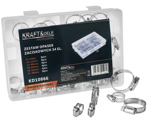 ZESTAW OPASEK ZACISKOWYCH ŚLIMAKOWYCH 34EL. KD10866