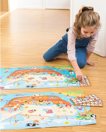 Puzzle obserwacyjne Apli Kids - Statek piratów 104 el.5+