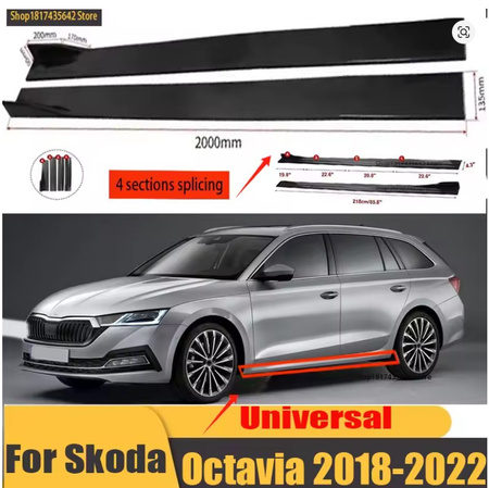 Dokładki na progi SKODA OCTAVIA MK4 czarny połysk