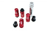 Nakrętki M12x1.5 2w1 Stal 55mm D1Spec Orginal Red Stożek Heptagon