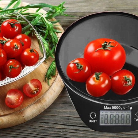ELEKTORNICZNA WAGA KUCHENNA Z MISKĄ WYŚWIETLACZ LCD 5KG