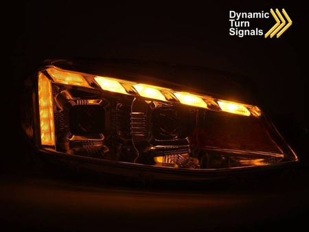Lampy przednie VW Golf 7 17-19 LED drl seq chrome