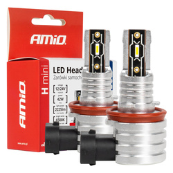 Żarówki samochodowe LED seria H-mini H8 H9 H11 H16 6500K Canbus AMiO-03333