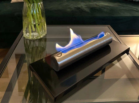 Biokominek Stainless Czarny Połysk
