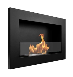 Biokominek 650x400 Slim Czarny z szybą