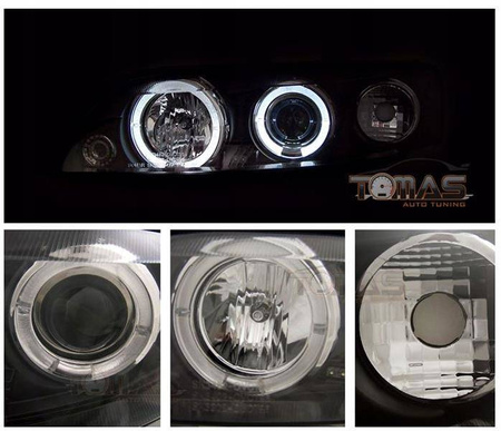 Reflektory przednie Opel Vectra B BLACK RINGI